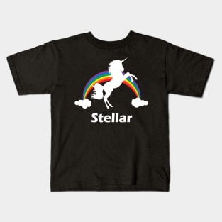 Stellar Rainbow Unicorn Design Kids T-Shirt